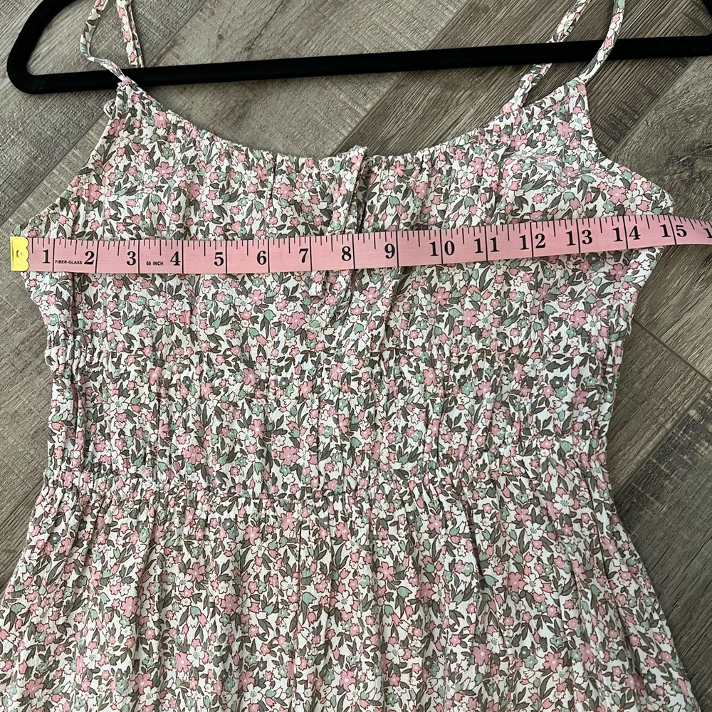 & Other Stories Pink, green & Cream Floral midi spaghetti strap Dress Sz 4 EUC - Picture 5 of 7